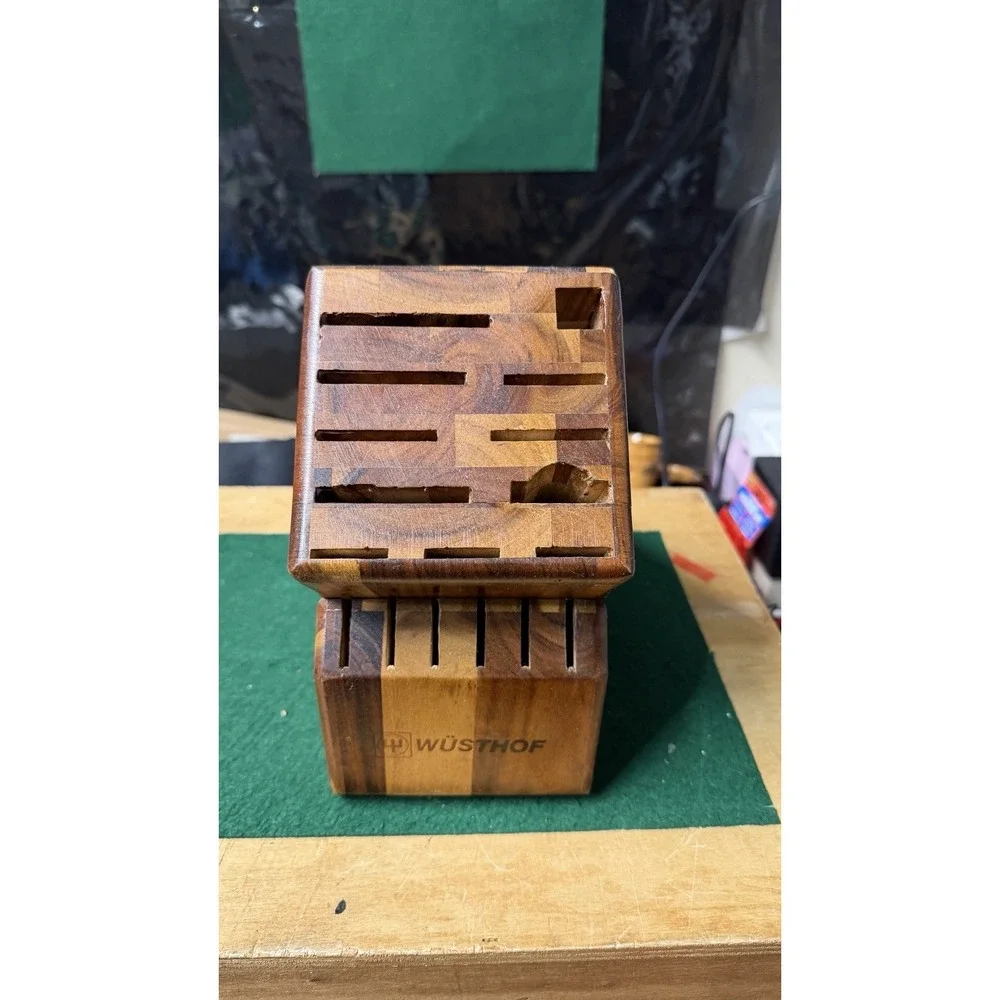 Wüsthof Wooden Knife Block Storage Holder Countertop‎ Organizer Damaged